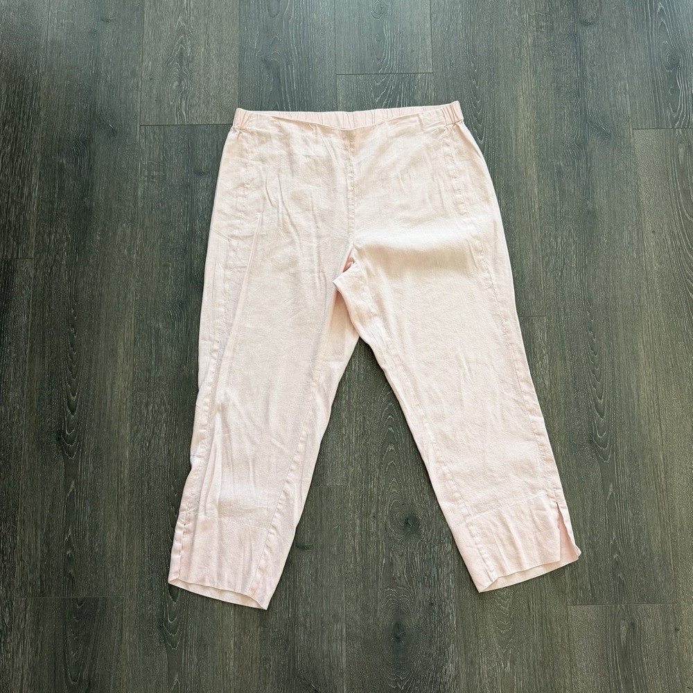 J Jill Pants Linen Stretch Large Pull On Minimalist Beach Coastal Preppy Resort